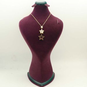 گردنبند سواروسکی صورتی و سفید کد 6971